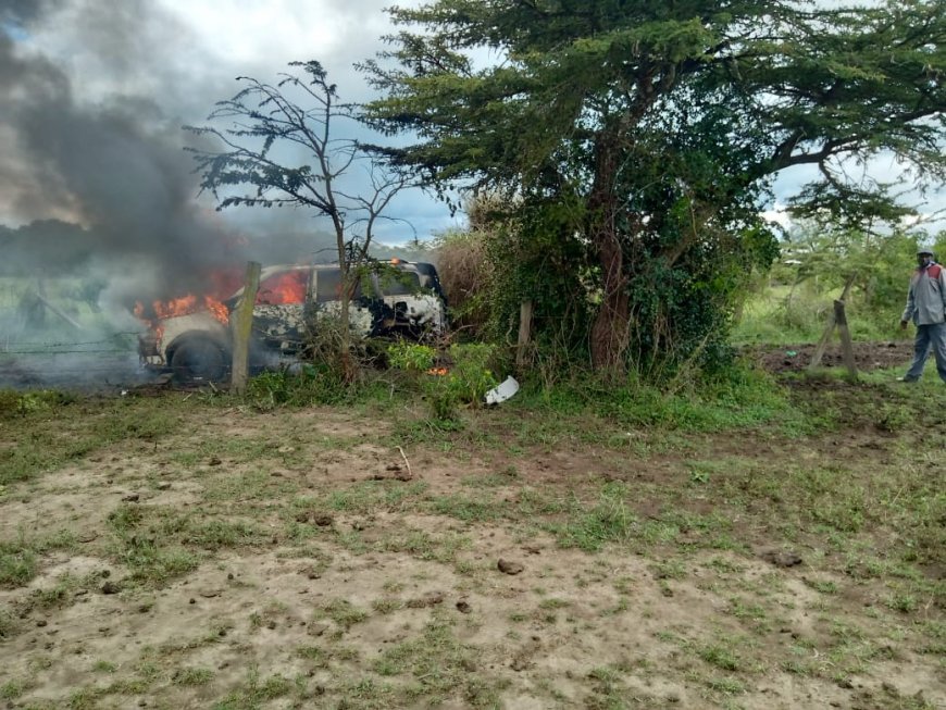 Laikipia villager torch vehicle suspected to be ferrying stolen livestock