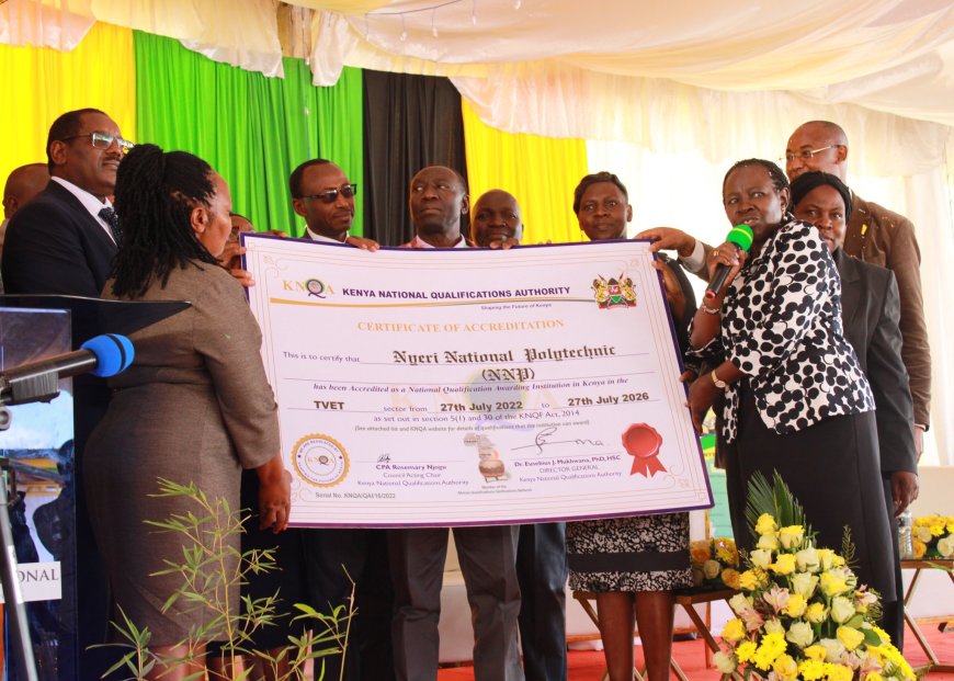 Nyeri National Polytechnic gets green light to offer internal exams and certificates