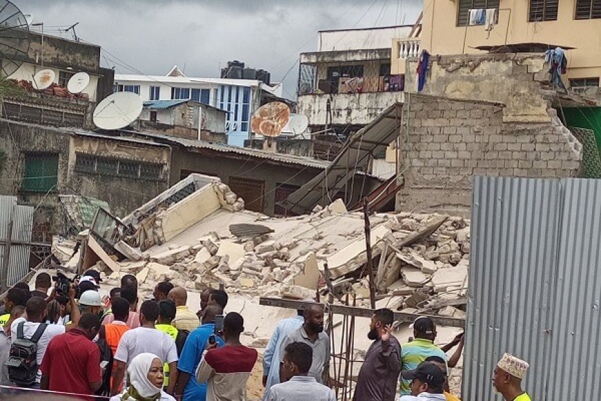 Four storey building collapse in Mombasa