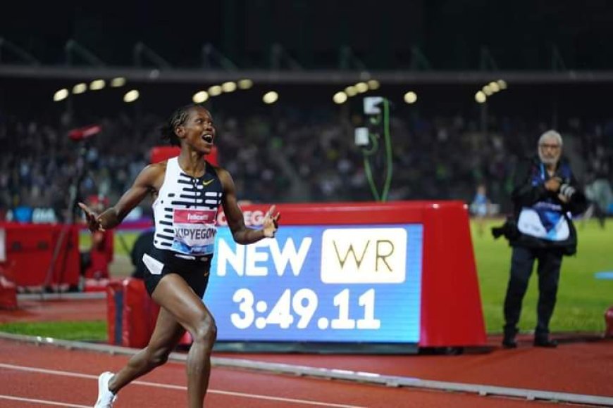 Faith Kipyegon speaks after breaking 1,500m World record