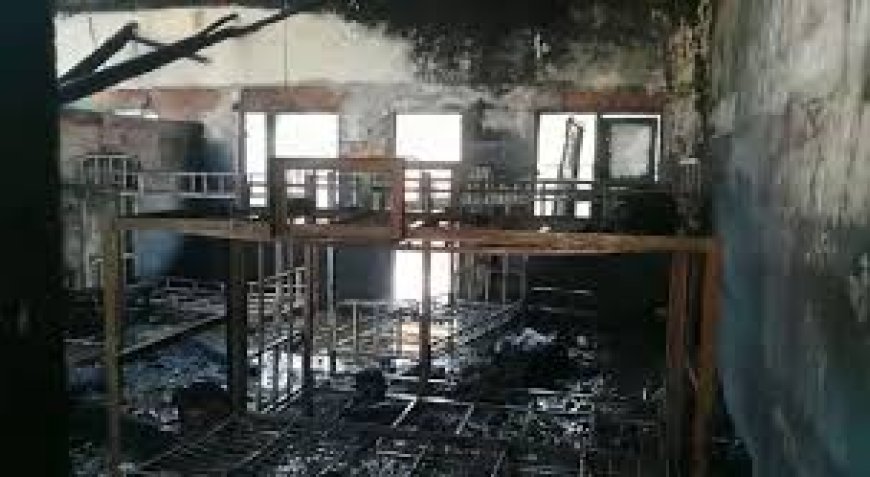 Fire guts down a dormitory at voi boys Secondary school