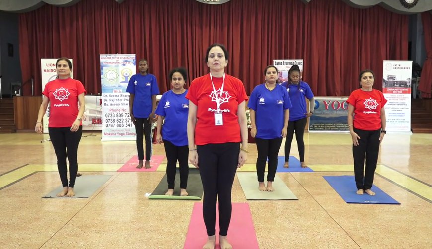 Students in Ting’ang’a receive training on yoga practice