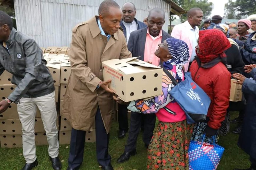 Wamatangi gives 120,000 Kienyeji chicks to women