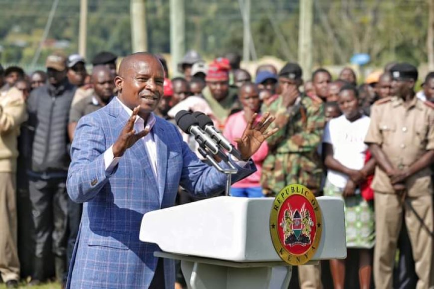 CS Kindiki addresses a public baraza in Sondu