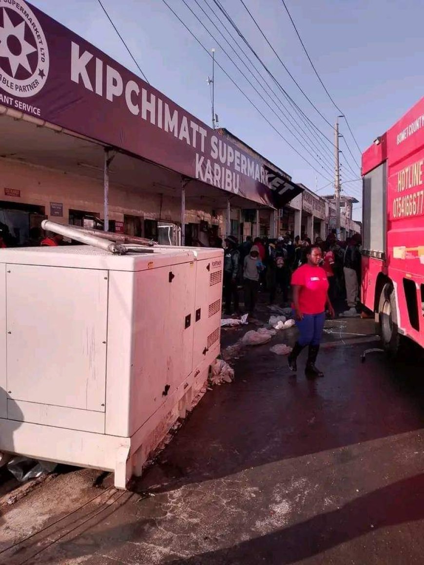 Property worth Millions destroyed by Fire in a Bomet Supermarket