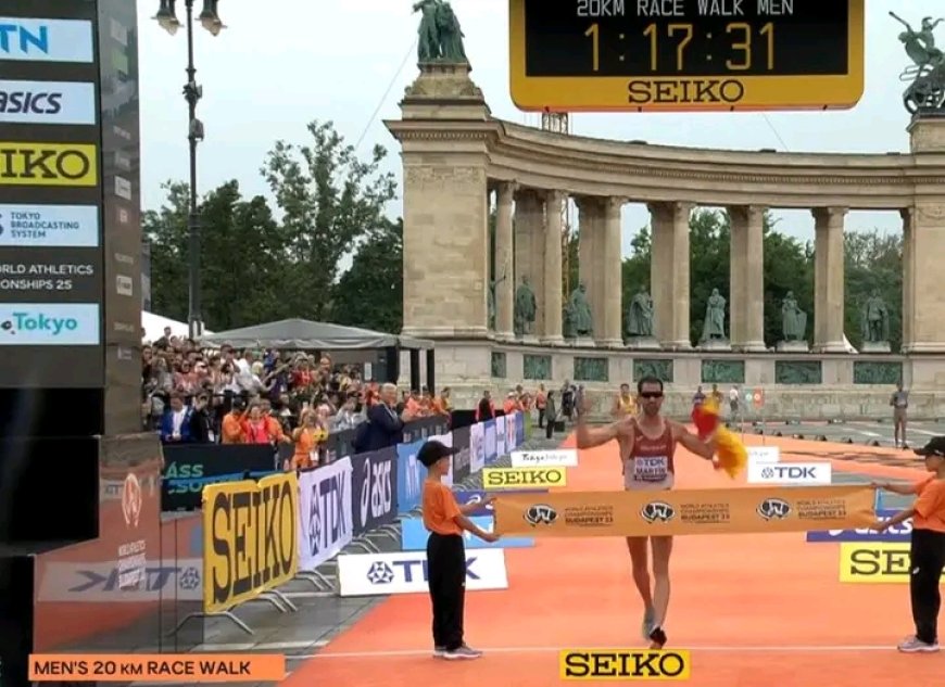 Spain's Alvaro Martin wins men's 2km racewalk