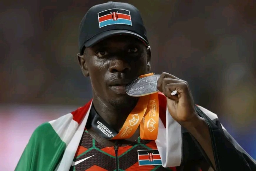 Emmanuel wanyonyi runs for Silver in 800M men's finals