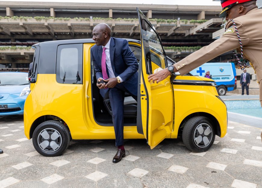 Picture story: Ruto arrives at Climate Summit in an electric car