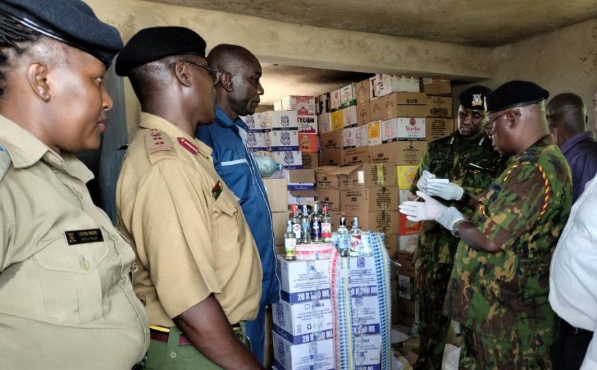 Police in Murang’a seize counterfeit liquor brands from residential house