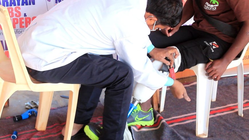 Joy as amputees receive artificial limbs courtesy of an Indian NGO