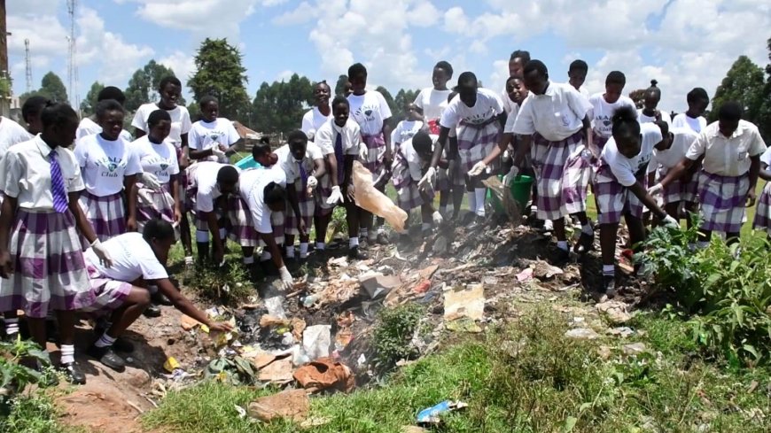 School health club steps out to clean Likuyani Market