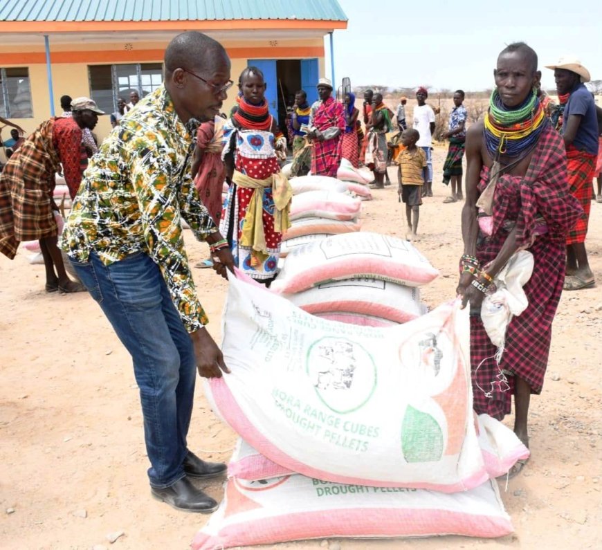 County Government distributes supplementary feeds to pastoralists in Kalapata