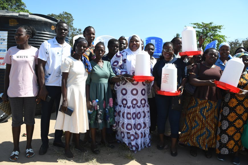 38 women's groups receive water tanks to start water kiosk businesses in Jomvu