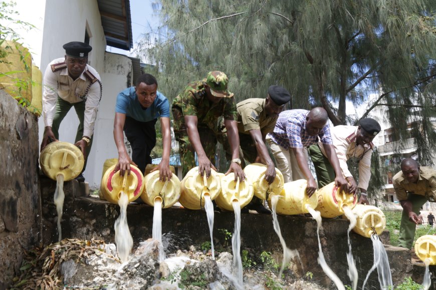 Illicit Brews seized in Lamu Crackdown