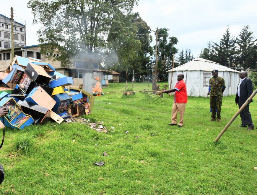 Illegal Gambling Machines Destroyed in Kericho