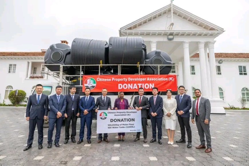 First Lady Rachel Ruto receives consignment of Food and water tanks donation to support feeding programme