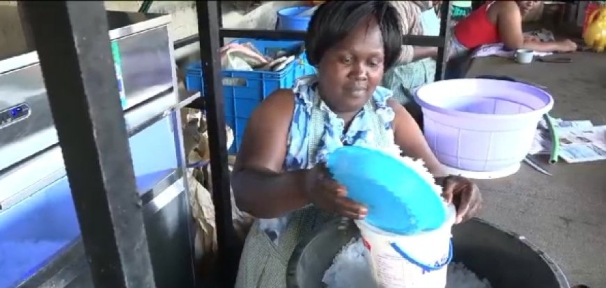 Relief for Nakuru Fish Mongers as Government gifts them Ice Flakes Machine