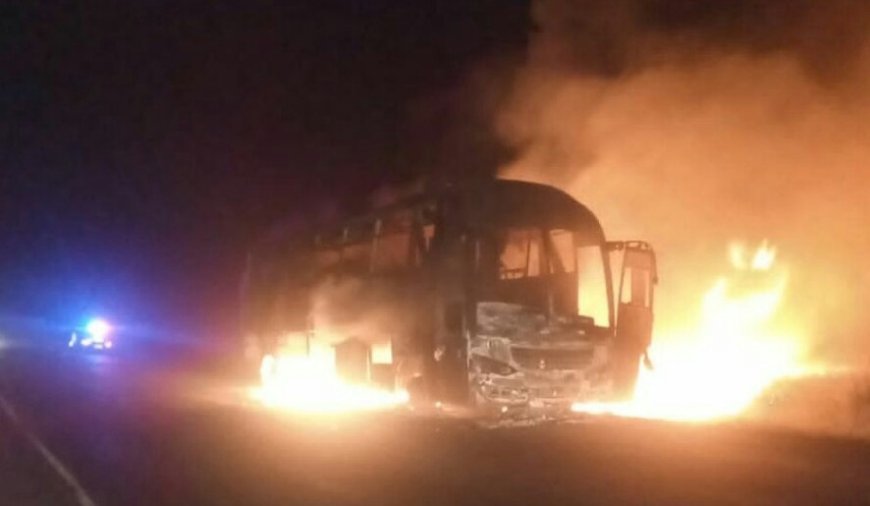 Nairobi bound bus catches fire