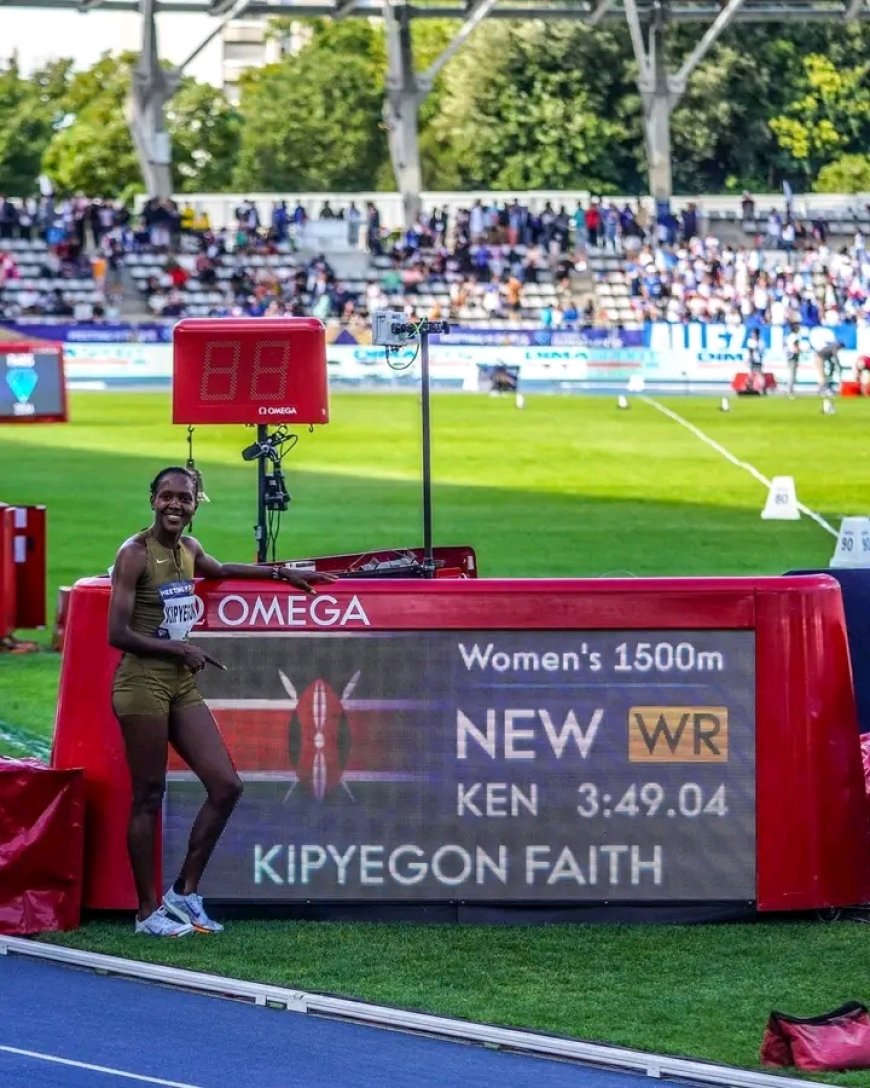 Faith Kipyegon sets new record at the 1500m race in the Paris Diamond League