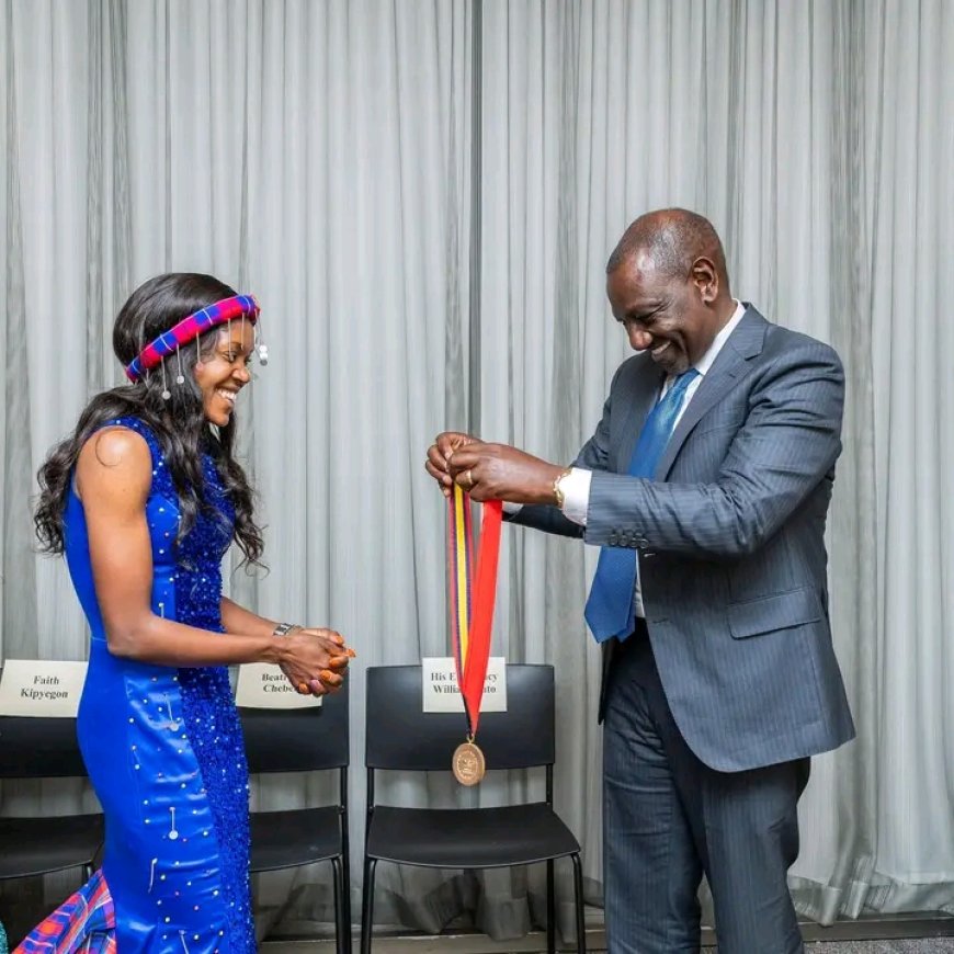 Ruto congratulates Faith Kipyegon, Beatrice Chebet in New York